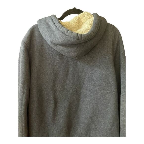 Men’s Hollister Gray Fleece Lined Full Zip Hoodie Jacket Size Medium - Picture 6 of 7